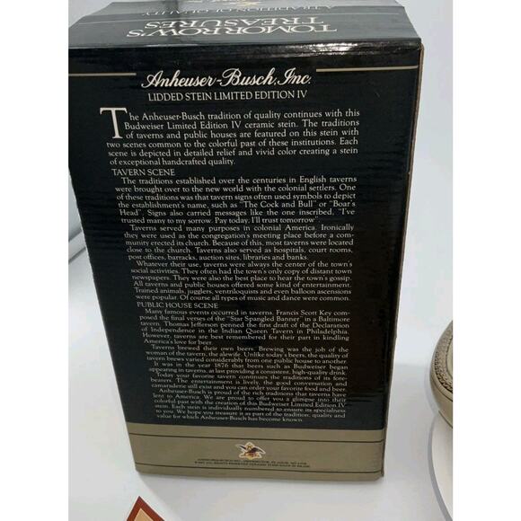 Vintage Anheuser Busch Lidded Stein Limited Edition 1V "Tavern House Scene" - Picture 6 of 8